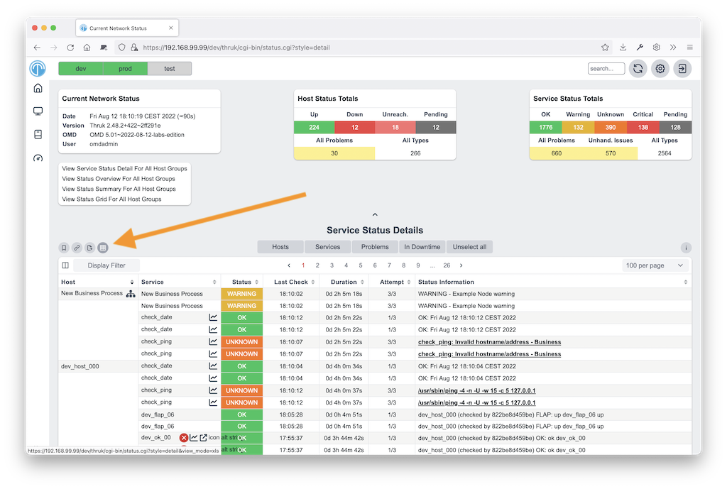 Bookmarks and Excel Export